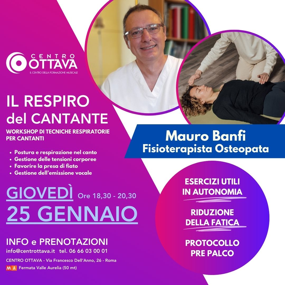Workshop pratico "IL RESPIRO DEL CANTANTE" con Mauro Banfi
